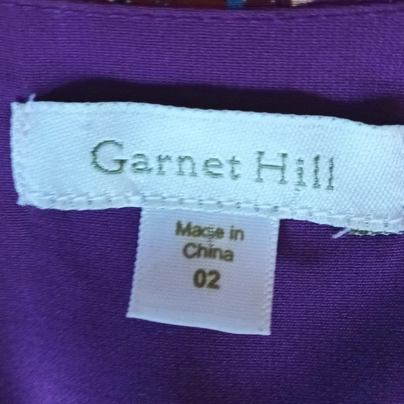 Garnet Hill Y2K Tyler dress 100% silk exterior Lined multi color side zip  2 - Picture 11 of 12